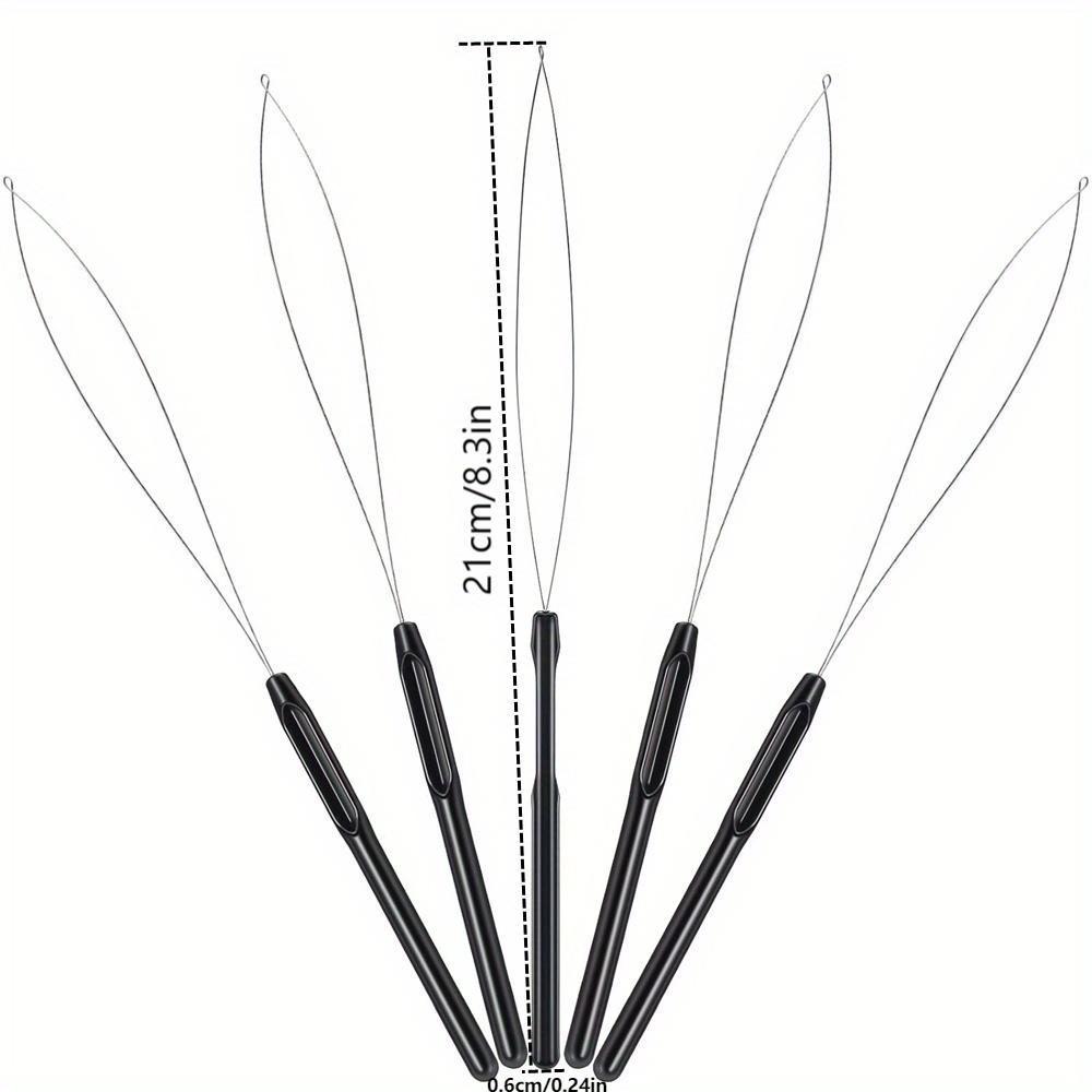 10 шт./уп. Новый стиль Петля для наращивания волос Иглопродеватель Крючок для протягивания Инструмент и Инструмент для бусин Черный Петлепродеватель для волос