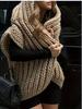 European & American Autumn/Winter Chunky Knit Hooded Sleeveless Vest Cardigan