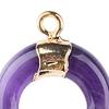 DIY Pendant Gold-Plated Edging Crescent Horn Design Natural Imitation Crystals Jade Necklace Bracelet Earrings Charm DIY Jewelry Making