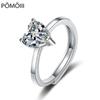 Новое кольцо в форме сердца для женщин, универсальные ювелирные изделия, кольца с бриллиантами из серебра 925 пробы, регулируемое отверстие, подарок на годовщину пары