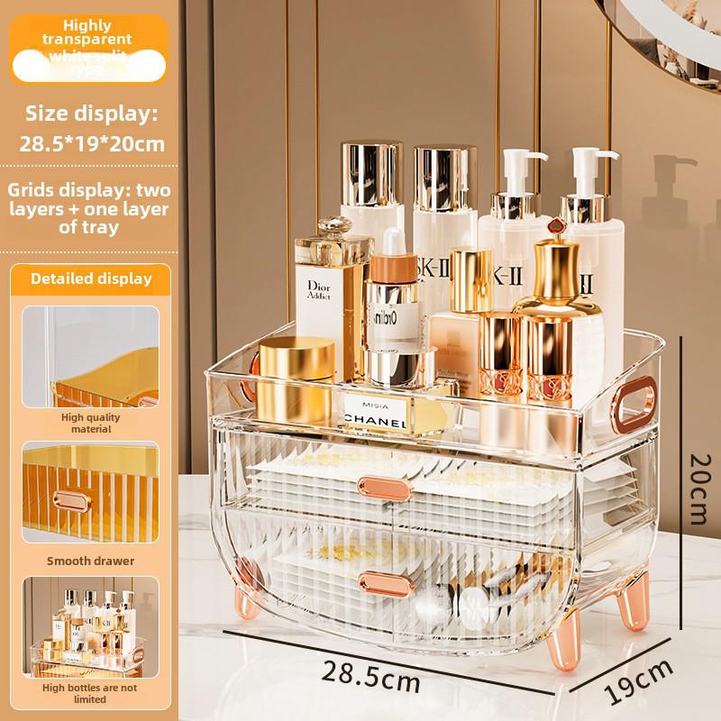 Прозрачный ящик для хранения средств по уходу за кожей и косметики для ванной комнаты