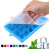 With Lid 24-hole Silicone Ice Tray Square Box Auxiliary Food Puree Cheese Jelly Mold Bar Kitchen Tool Cocktail Cube