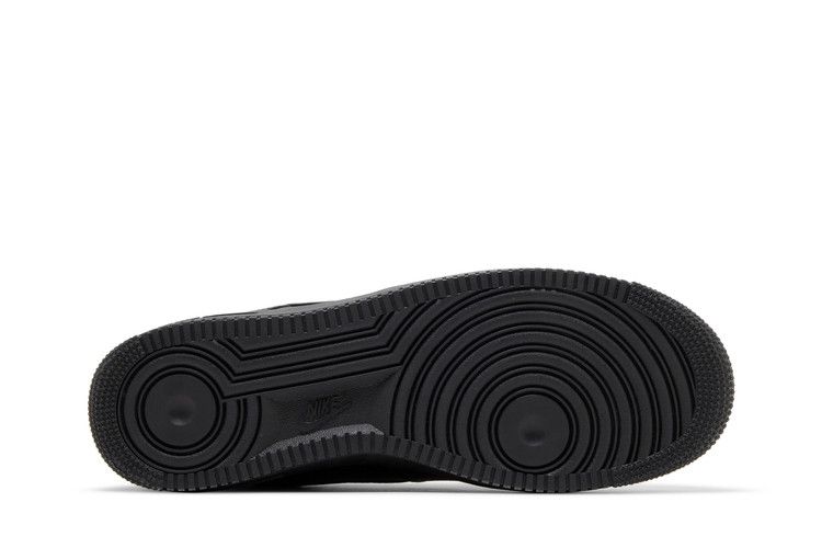 Мужские кроссовки Nike Air Force 1 Low SP Triple Black с перфорацией Черный/Game Royal/Черный