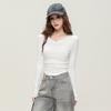 Irregular Design Tight Fitting Long Sleeved Top
