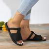 Модные летние женские сандалии Модные женские тапочки на плоской подошве с открытым носком на низком каблуке Пляжная обувь Повседневные шлепанцы Тапочки Нескользящие женские сандалии