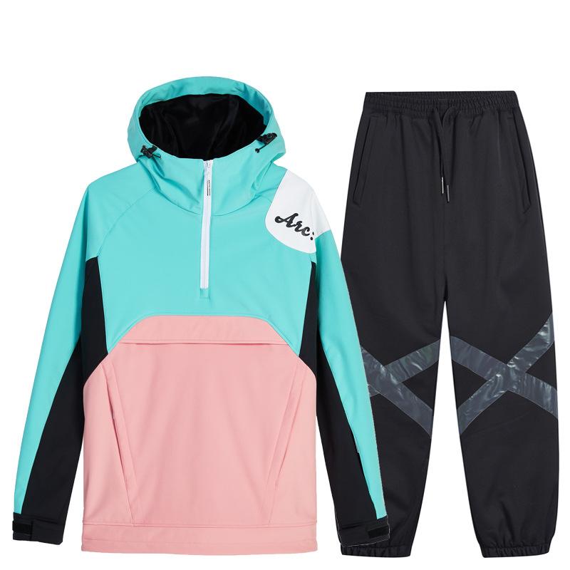 Лыжный костюм для женщин и мужчин, лыжная толстовка с капюшоном для катания на лыжах, сноубордический костюм, мужской, женский, зимний, теплый, уличный, водонепроницаемая, ветрозащитная, лыжная куртка и брюки