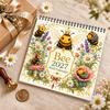 Ежемесячная повестка дня для домашнего офиса 2027, Календарь-планер на стол, тематика «Пчелы», Спиральная обложка и уплотненная бумага, Декоративный ежедневник