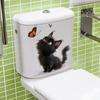 Черная кошка бабочка стикер для унитаза ПВХ водонепроницаемый съемный самоклеящийся для гостиной ванной комнаты