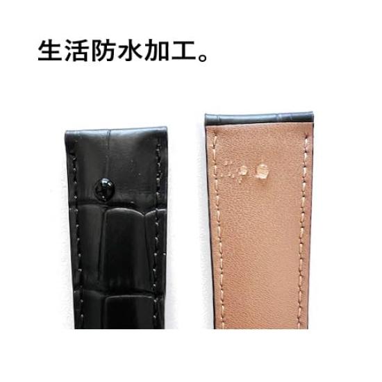 Детали часов King Watch, совместимые с Tag Heuer для внешнего ремня с пряжкой D, тисненый крокодиловый черный [импортный оригинал] 19/18 мм