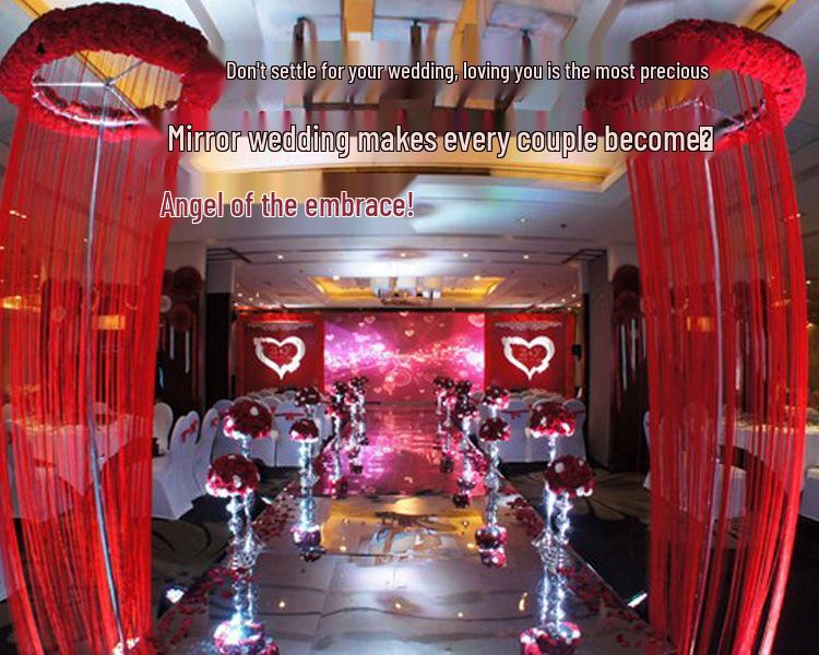 Silver Mirror Carpet, 2.4m Wide: Thickened, Ideal for Wedding Dance Stages or Event Decor.