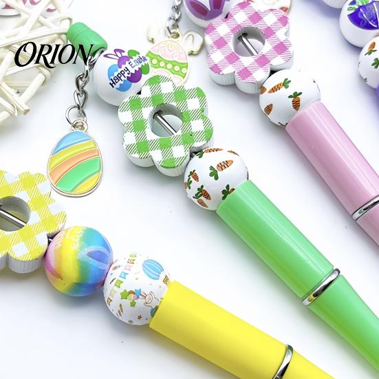 Набор шариковых ручек для рукоделия, с бусинами, DIY-набор для пасхального творчества, с цветными ручками для подарков на вечеринку, декор из бусин в виде кроликов и яиц, Креативный