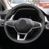 Черная кожаная оплетка руля для Renault Clio 5 (В) Зои Каптур