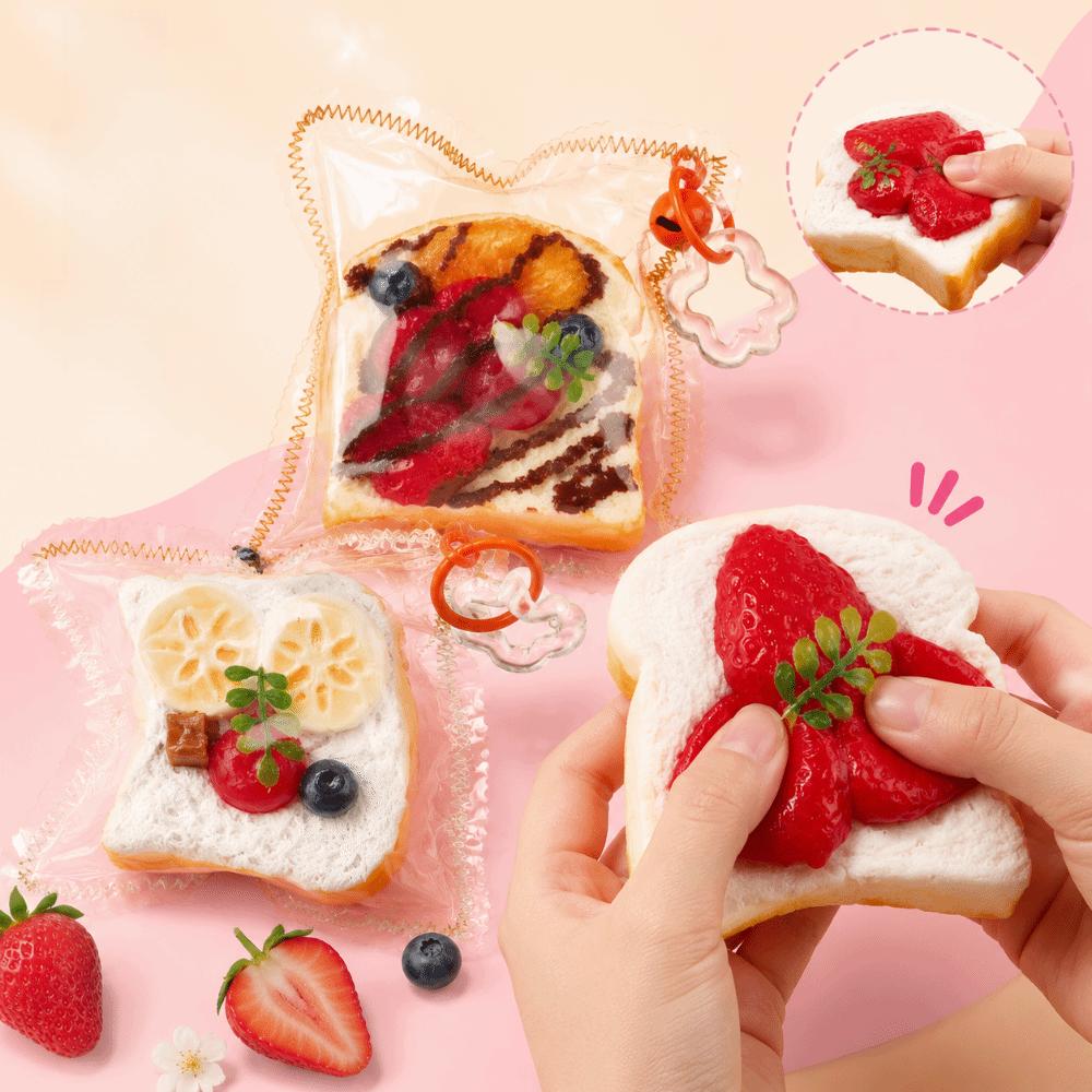 Double Layer Stress Relief Toy Slow Rising Fidget Toy Realistic Bread Toy Photography Props