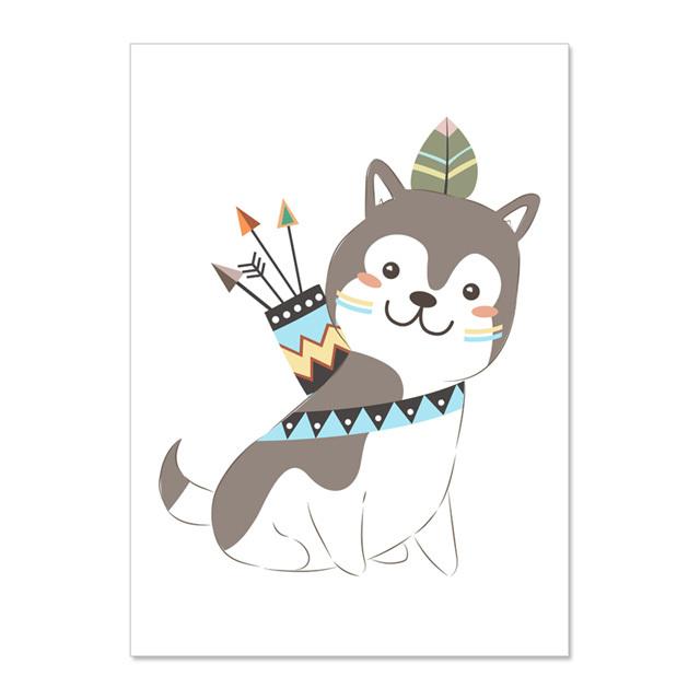 Мультфильм Милые Животные Детская Настенная Живопись Холст Картины Плакаты И Принты Настенные Картины Детская Комната Декор Без Рамки