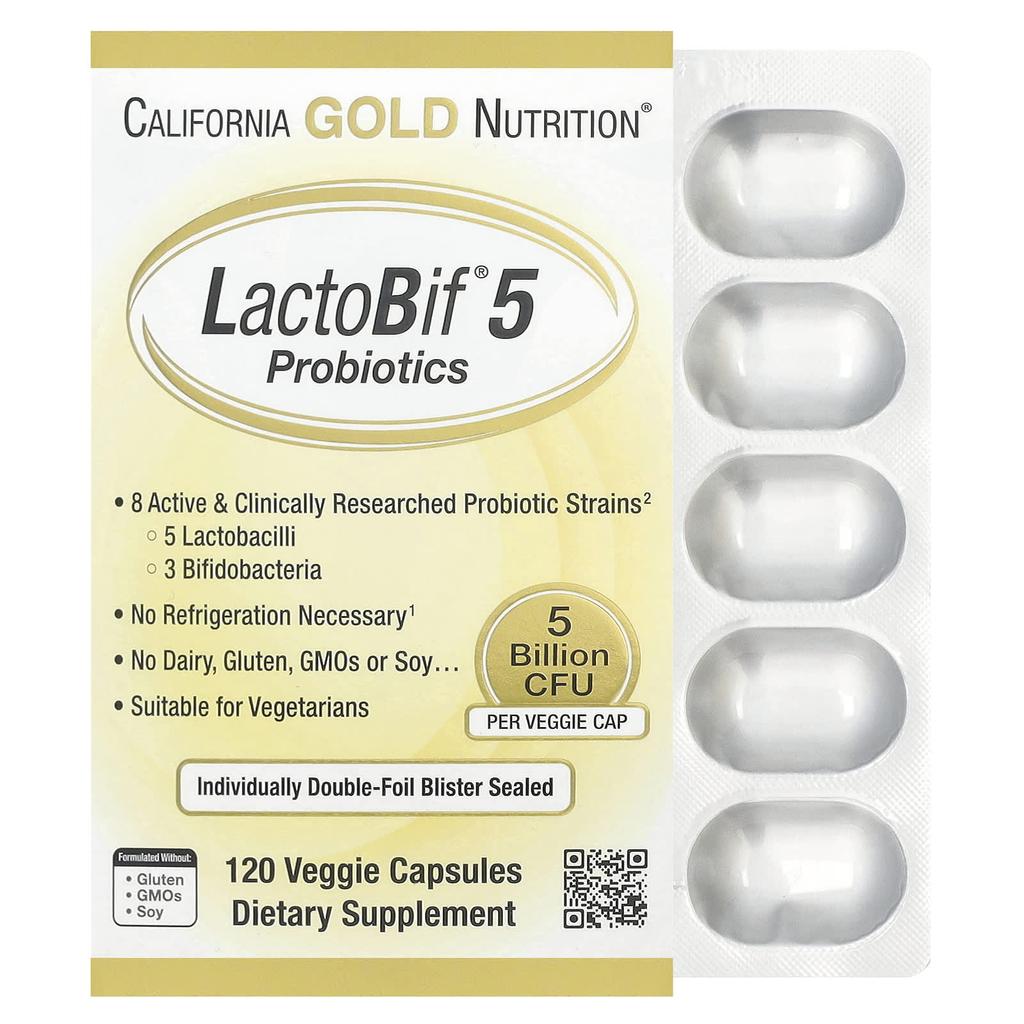 Lactobif® 5 Probiotic, 5 Billion CFU, 120 Veggie Caps