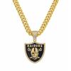Full Diamond Pirate Shield Cuban Chain Chain, European and American Personality Hip Hop Men's Pendant Necklace