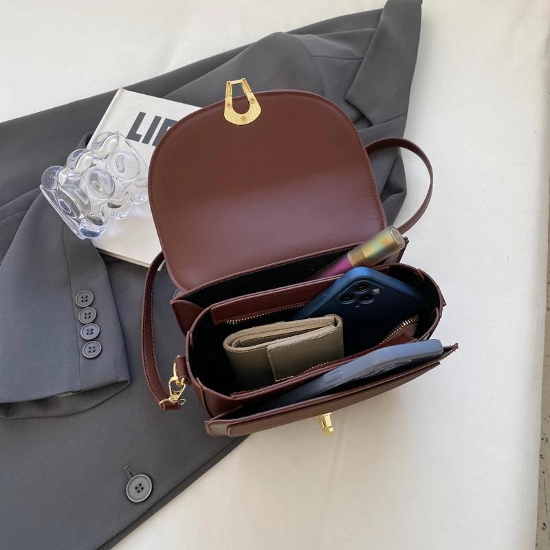 Стильная ретро сумка на одно плечо осень и зима новая модная универсальная сумка-седло сумка на одно плечо подмышка