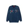 Li Ning Sports Basketball Series Вышитый логотип Свободный круглый вырез свитер свитшот осенний мужской свитшот темно-синий AWDRA23-5