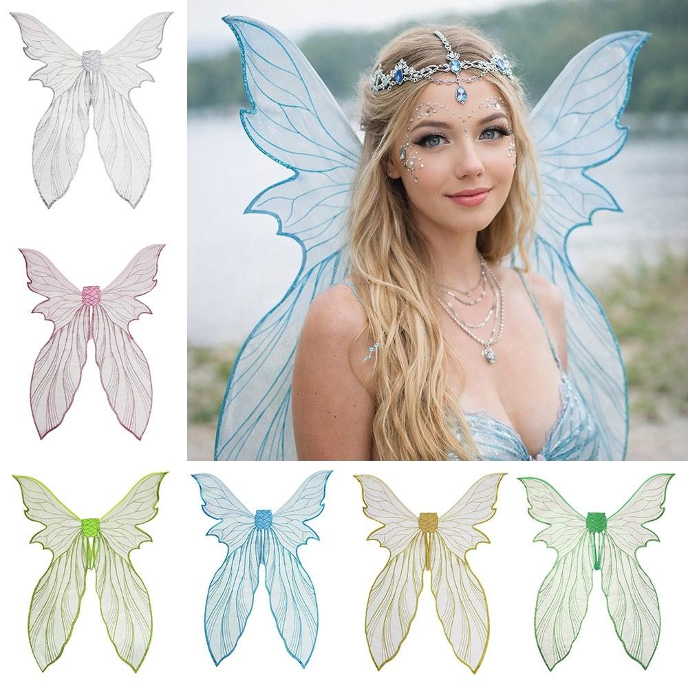 Mermaid Fairy Wings With Stickers Butterfly Costume Wings Magical Dress Up Wings for Women Girls