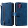 For Motorola Moto G56 5G Case 9 Card Slots Zipper Wallet PU Leather Phone Cover with Wrist Strap