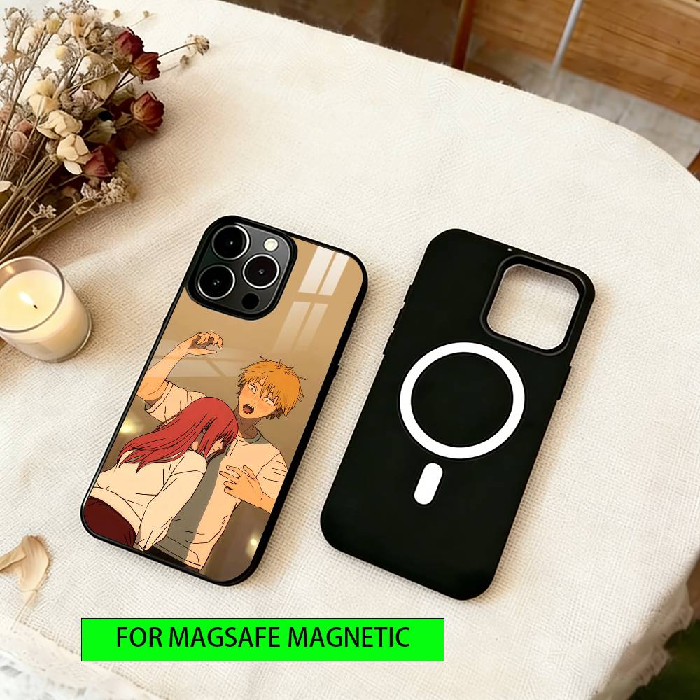 Чехол для телефона Denji Chainsaw Man Магнитный с Magsafe Беспроводная зарядка Для iPhone17,16,15,14,13,12,11 Plus,Pro