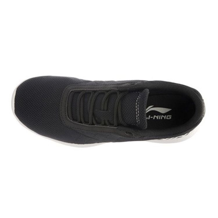 Li-Ning Удобная ткань амортизирует нескользящие износостойкие дышащие легкие низкие кроссовки для бега женские кроссовки черный белый ARJL008-2