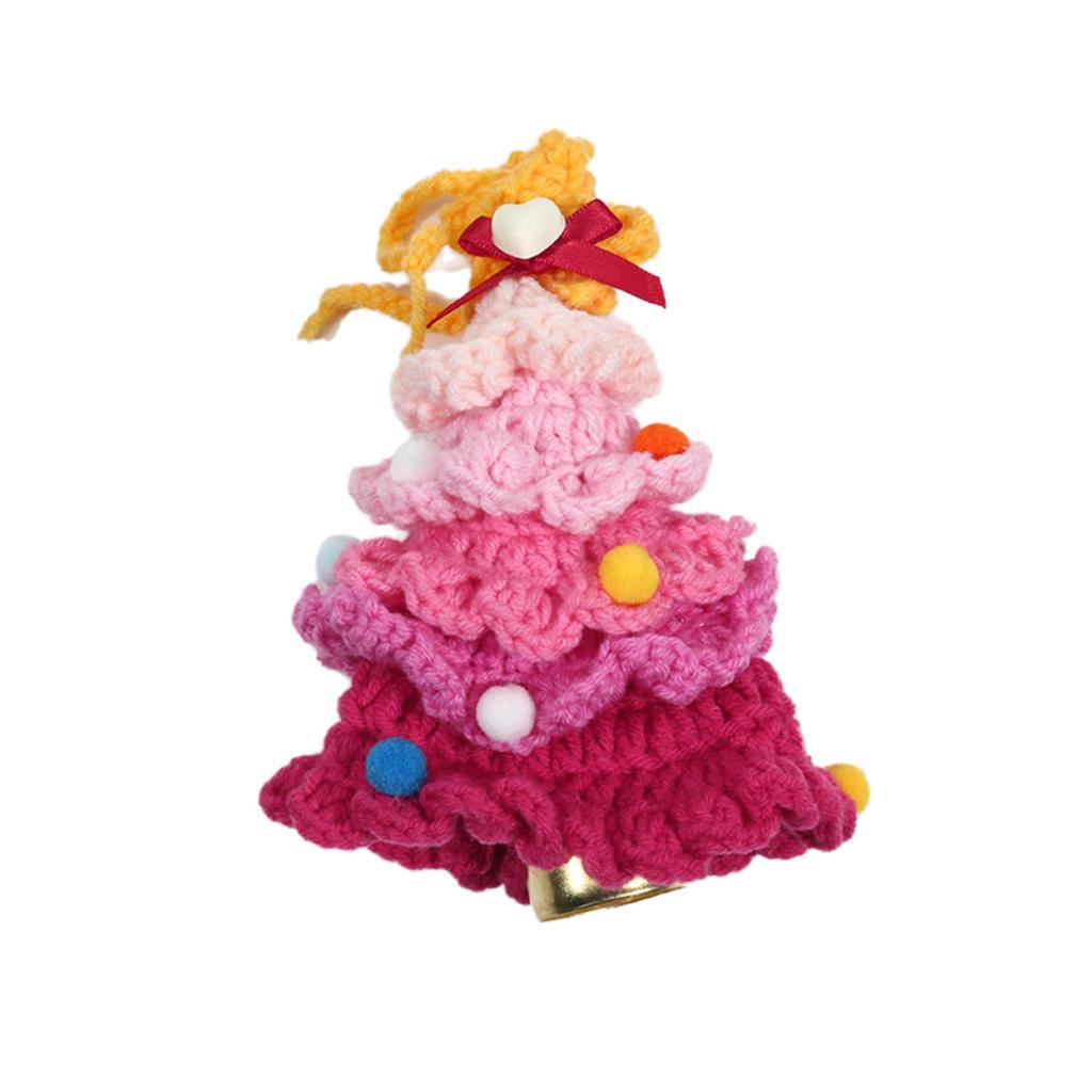 Yarn Crochet Christmas Tree Bell Pendant for Christmas New Year Carnival Party Homeschool Bar KTV Car Decoration Gifts
