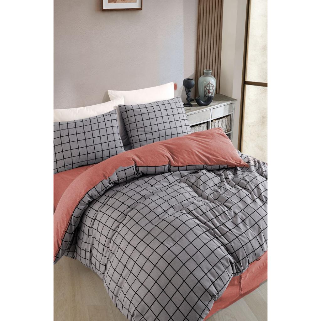 Комплект двухсторонних пододеяльников в клетку в клетку