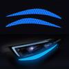 2pcs/1pair Car Headlight Eyebrow Reflective Car Stickers Auto Front Light Decoration Night Driving Safety Warning Accessories