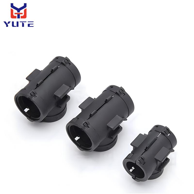 1/10PCS T-Shaped Three-way Plastic Corrugated Hose Openable Car Wiring Harness Tie Equal Diameter Reducer Shunt Three-way Cable