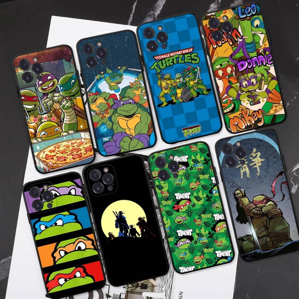 Animated N-Ninja T-Turtles TV Phone Case For Iphone 16 15 17 13 14 12 11 Pro Max Plus Black Shell Cover Case