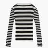 Debaseute Striped Rib Knit Top White Stripe (S5Fwkt007)