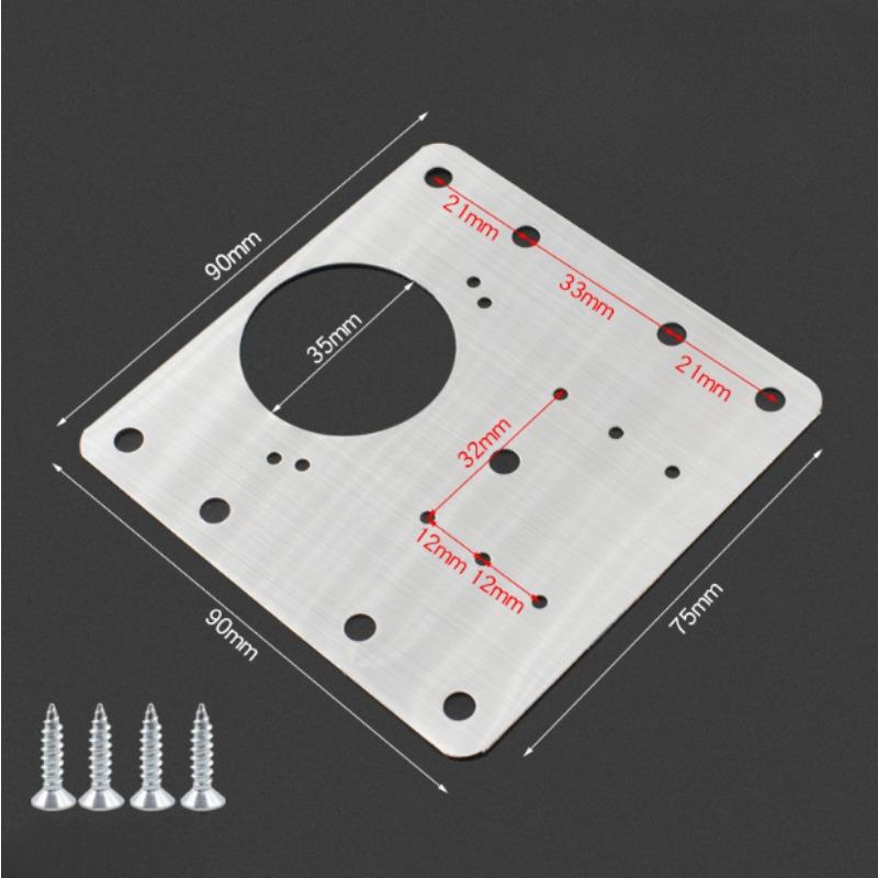 20Pcs Cabinet Hinge Repair Plate Kit Stainless Steel Door Hinge Mounting Plate With Holes For Home Kitchen Cupboard Furniture