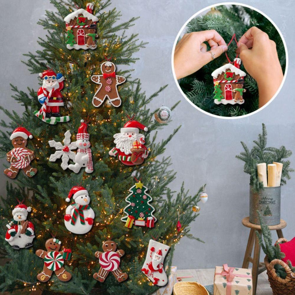 Мультфильм Пряничный человечек Рождественские подвески Мягкая глина Рождественская елка Украшение Фестиваль