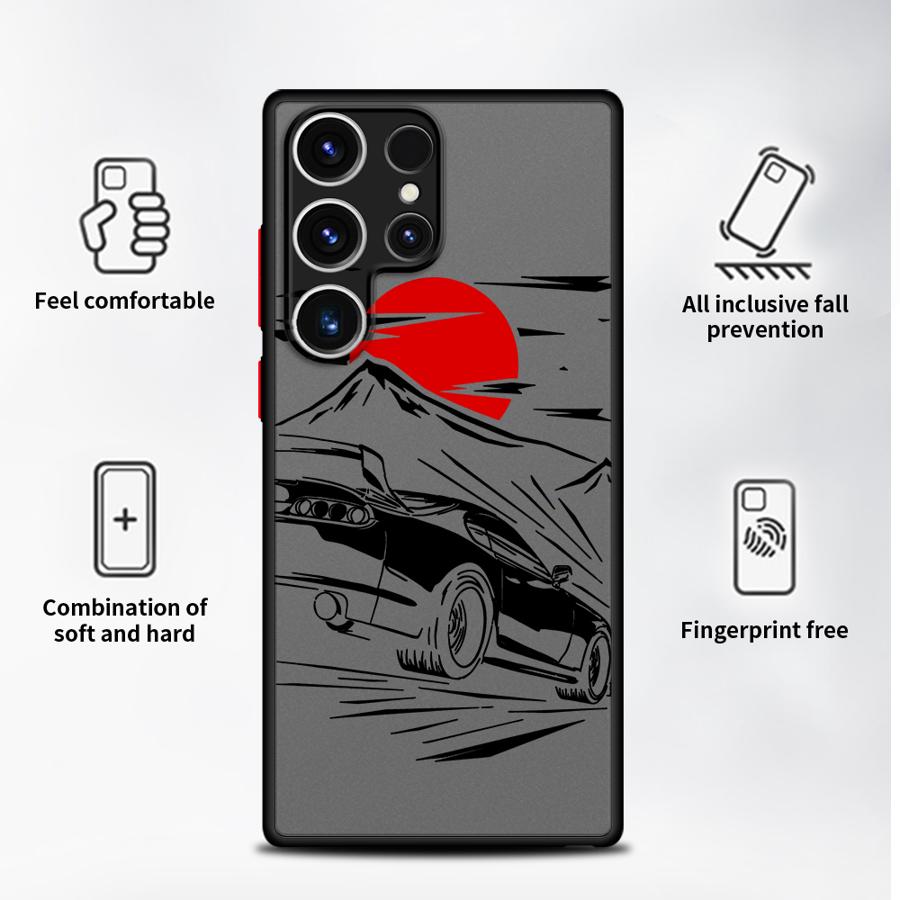Мультяшный закат Автомобиль Чехол Задняя крышка телефона для Samsung Galaxy S20 FE S22 S21 S25 Ultra S26 S23 FE Note 20 Ultra 10+ S24 Plus