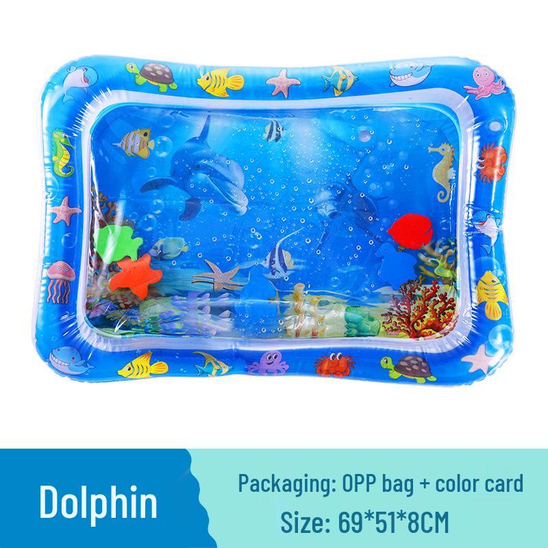 Детский водный коврик и плавательный круг с морскими обитателями - Надувная подушка для ползания