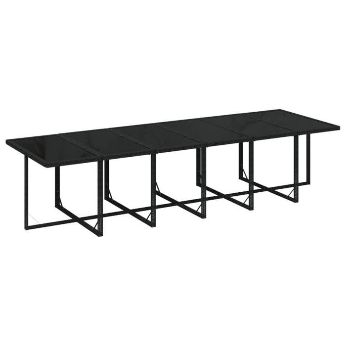 Maison Exclusive - Ensemble à manger de jardin coussins 17 pcs Résine tressée Noir