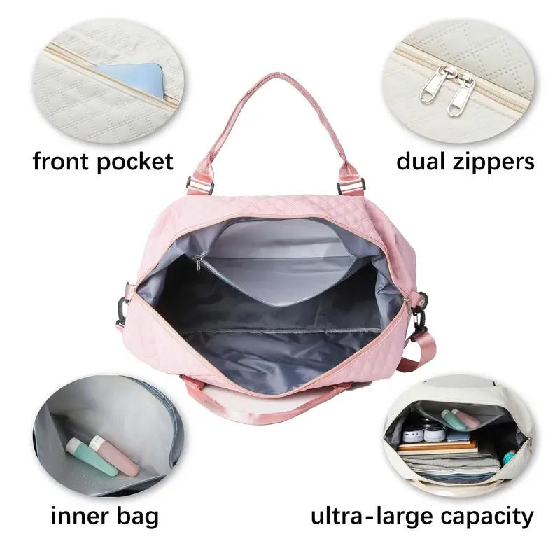 Women Bags Large Capacity Travel Bags Waterproof Tote Handbag Travel Duffle Bags Women Yoga Fitness Bags with Shoe Compartment