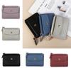 Multifunctional Leather Coin Purse Small Short Credit Card Holder Simple Zipper Short Wallet  Girls