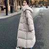 Корейская мода Женское зимнее толстое средней длины свободное пуховое пальто Теплая куртка выше колена