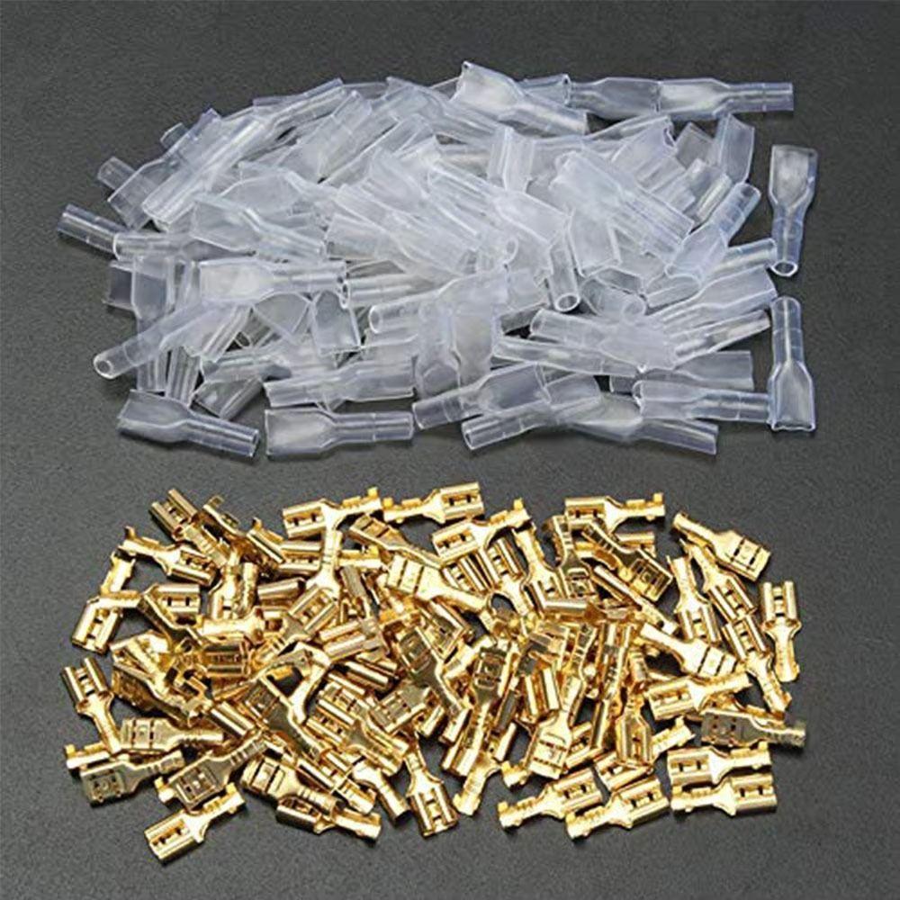 50Pcs 2.8/4.8/6.3mm Wire Connectors Female/Male Crimp Terminals New Spade Terminals