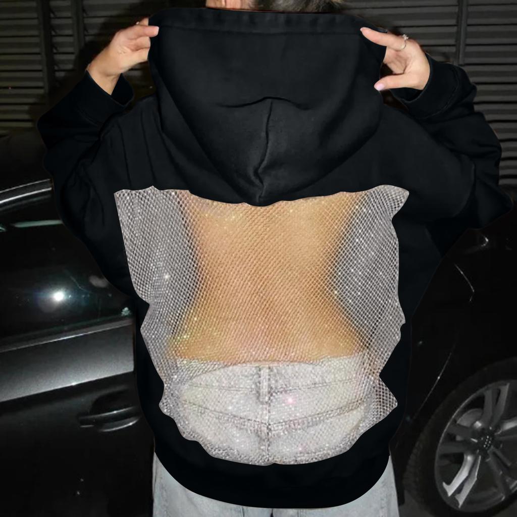 Женская толстовка с полым сетчатым узором, сексуальный прозрачный пуловер, легкая толстовка с длинным рукавом, модный повседневный уличный стиль