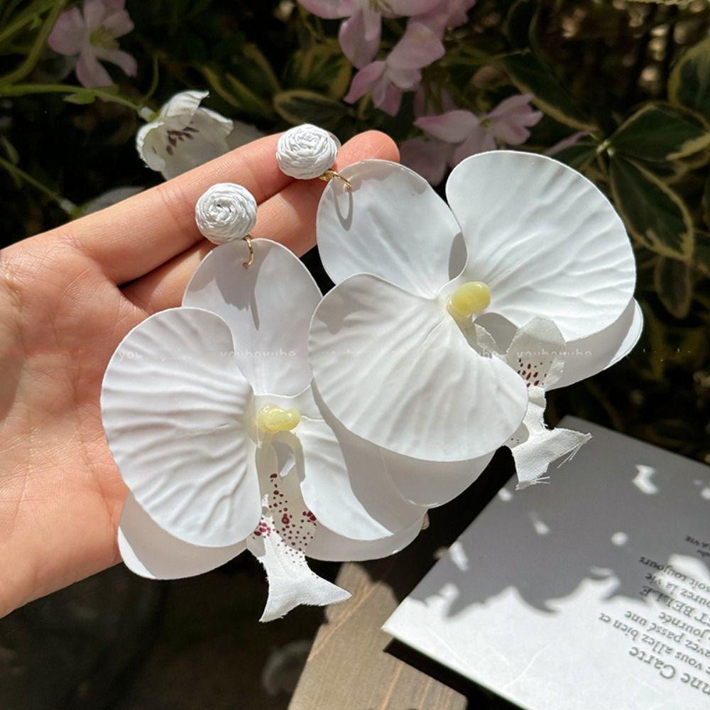 Simulated Flower Butterfly Orchid Earrings Beach Jewelry Flower Earrings  Women