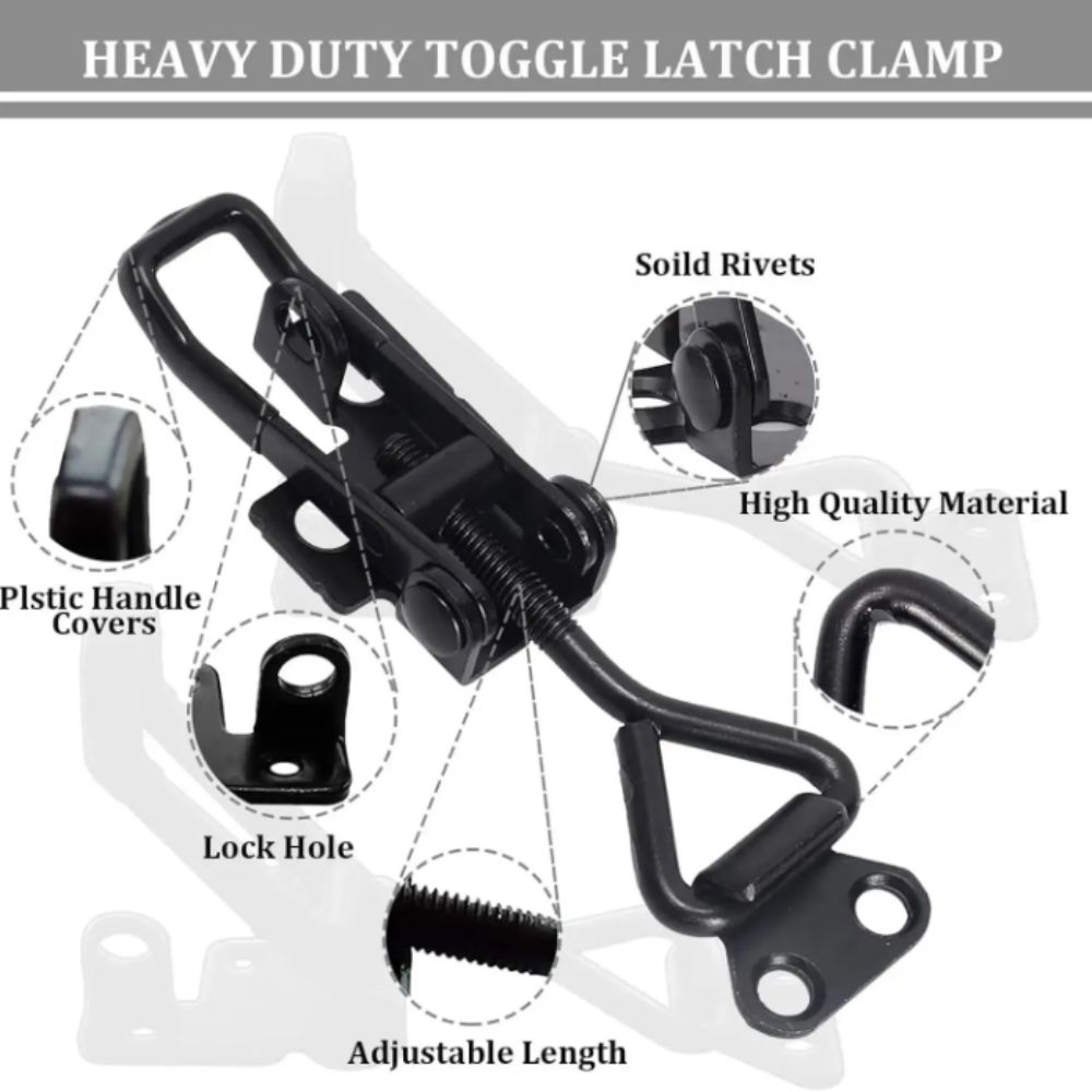 Adjustable Cabinet Box Metal Toggle Clamp Catch Adjustable Handle Lock Pull Clamp Toggle Clamp Hand Tool