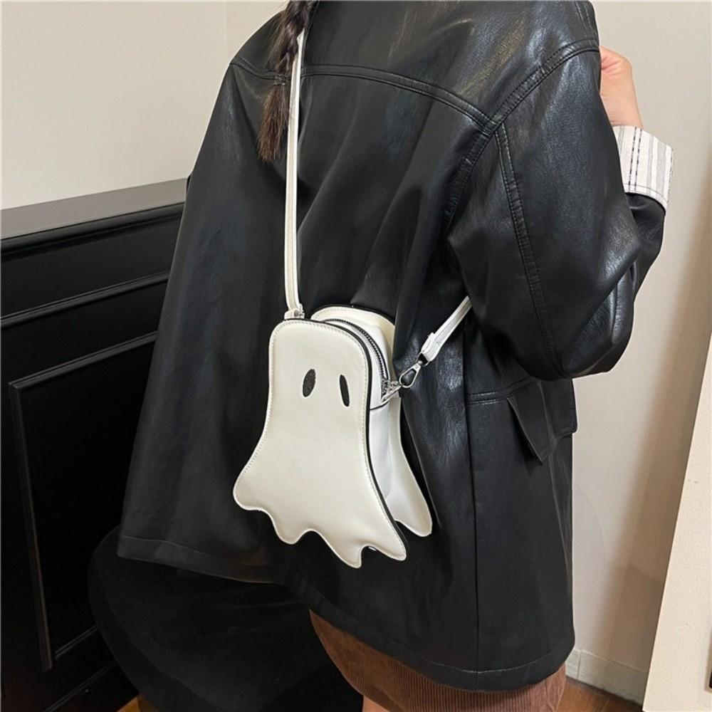 PU Leather Shoulder Bag Cartoon Crossbody Bag Cute Halloween Ghost Bag Kids Gifts