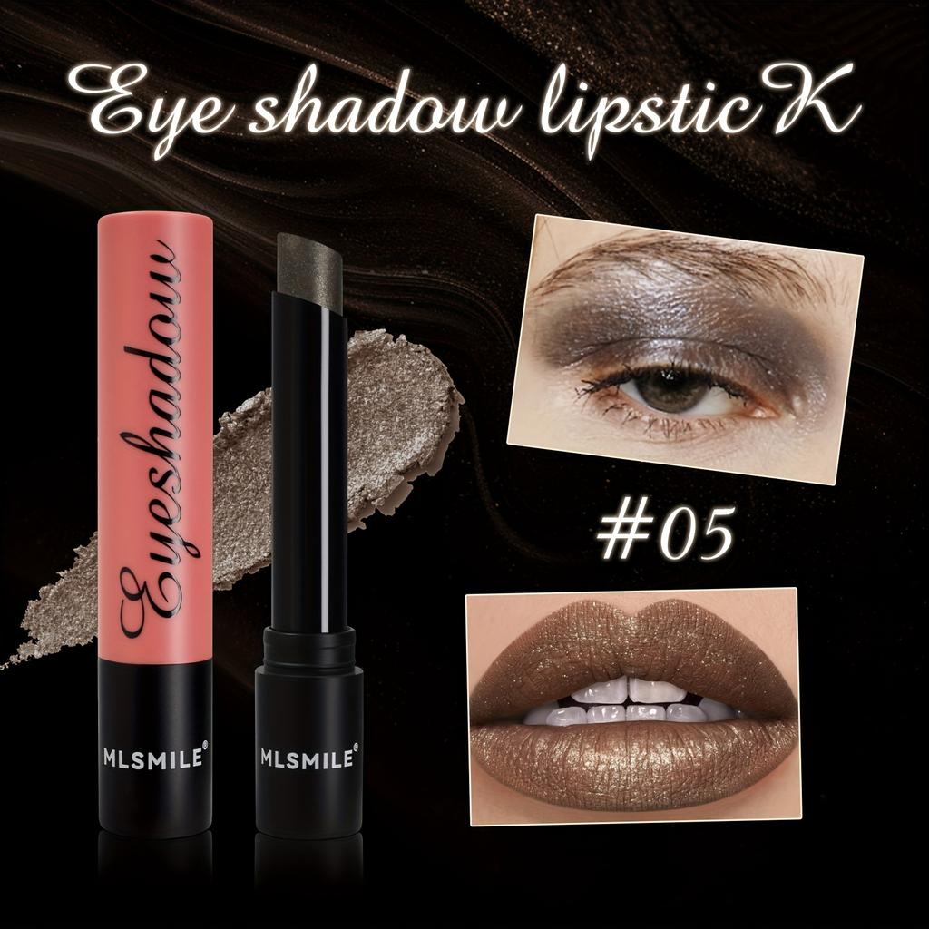 Shimmer Eyeshadow Stick Lipstick Стойкий водостойкий хайлайтер с мелким мерцанием, металлическим финишем - 2-в-1 для макияжа губ и глаз