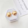 Gold Color Frosting Women's Small Earrings Uneven Tiny Ball Round Stud Earrings Minimalism Ear Zircon Unusual Earrings
