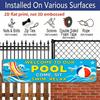 2D Flat- Aluminium Decorative Sign in A 2D Flat Design, Featuring A Beach Theme, Perfect for Decorating Your Poolside, Patio, Garden, Backyard