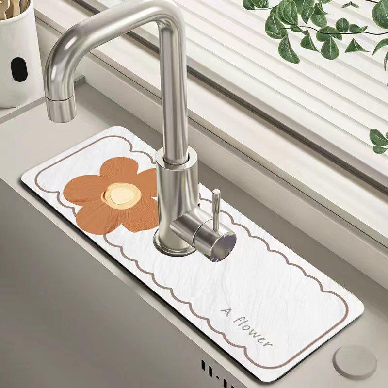 Диатомитовый сливной коврик для раковины, впитывающий коврик для сушки кухонной столешницы, коврик для кухонной раковины, нескользящий коврик для стола