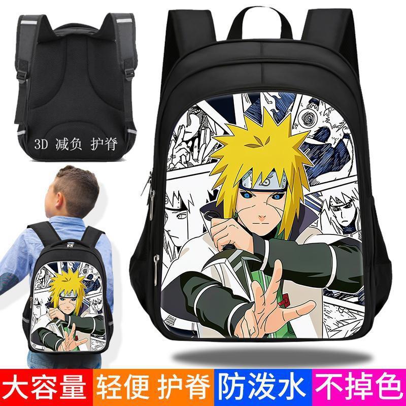 Naruto Anime Backpack Kids Large Capacity Waterproof School Bag With Spine Support Adjustable Straps 3 Sizes